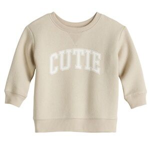 Jumping Beans Fleece Crewneck Graphic‎ 'Cutie' Kids Toddler Sweatshirt 24m